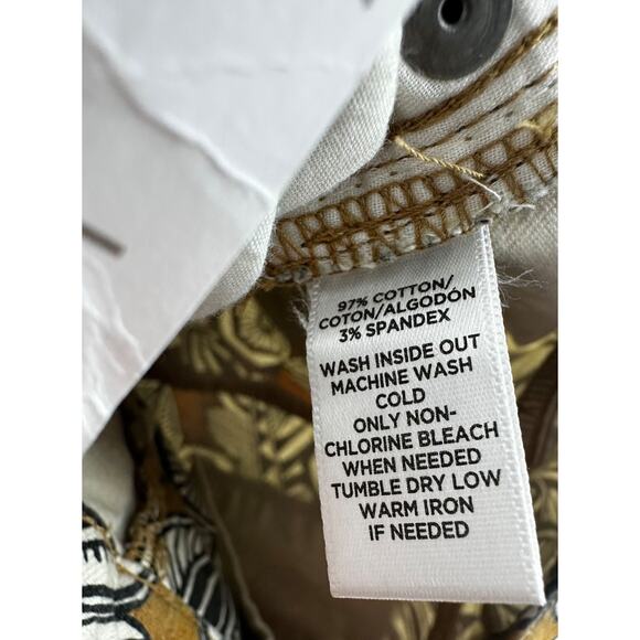 Ann Taylor LOFT Skinny Pants 27/4 Brown Black Leaf Print Stretch Cotton - Picture 5 of 6